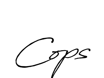 Cops stylish signature style. Best Handwritten Sign (Antro_Vectra_Bolder) for my name. Handwritten Signature Collection Ideas for my name Cops. Cops signature style 7 images and pictures png