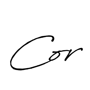 Make a beautiful signature design for name Cor. With this signature (Antro_Vectra_Bolder) style, you can create a handwritten signature for free. Cor signature style 7 images and pictures png