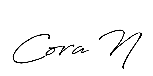 Similarly Antro_Vectra_Bolder is the best handwritten signature design. Signature creator online .You can use it as an online autograph creator for name Cora N. Cora N signature style 7 images and pictures png