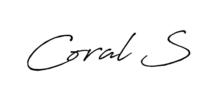 This is the best signature style for the Coral S name. Also you like these signature font (Antro_Vectra_Bolder). Mix name signature. Coral S signature style 7 images and pictures png