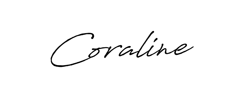 Make a beautiful signature design for name Coraline. With this signature (Antro_Vectra_Bolder) style, you can create a handwritten signature for free. Coraline signature style 7 images and pictures png