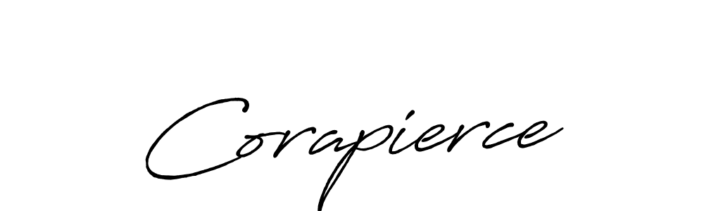 Similarly Antro_Vectra_Bolder is the best handwritten signature design. Signature creator online .You can use it as an online autograph creator for name Corapierce. Corapierce signature style 7 images and pictures png