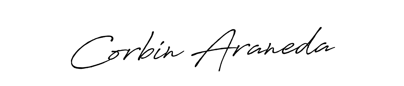 Corbin Araneda stylish signature style. Best Handwritten Sign (Antro_Vectra_Bolder) for my name. Handwritten Signature Collection Ideas for my name Corbin Araneda. Corbin Araneda signature style 7 images and pictures png