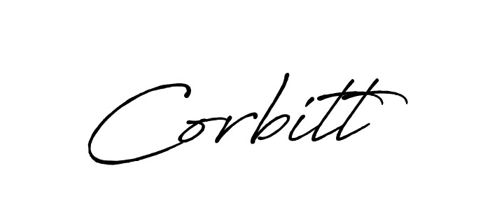 Use a signature maker to create a handwritten signature online. With this signature software, you can design (Antro_Vectra_Bolder) your own signature for name Corbitt. Corbitt signature style 7 images and pictures png