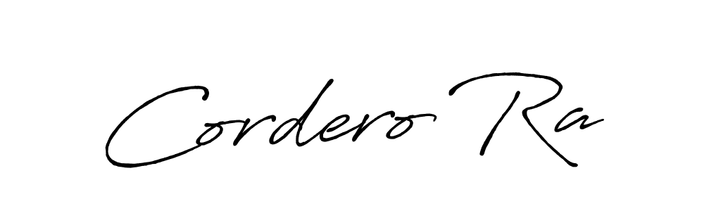 The best way (Antro_Vectra_Bolder) to make a short signature is to pick only two or three words in your name. The name Cordero Ra include a total of six letters. For converting this name. Cordero Ra signature style 7 images and pictures png