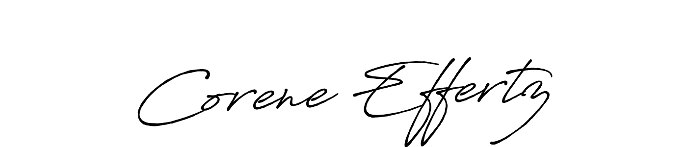 The best way (Antro_Vectra_Bolder) to make a short signature is to pick only two or three words in your name. The name Corene Effertz include a total of six letters. For converting this name. Corene Effertz signature style 7 images and pictures png