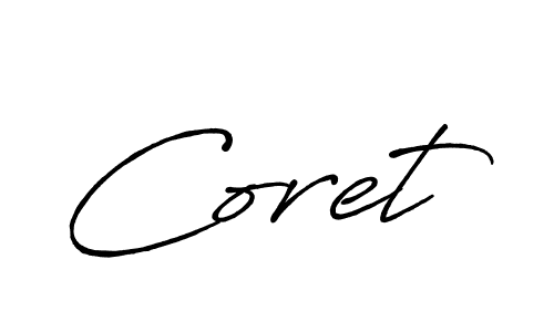 Coret stylish signature style. Best Handwritten Sign (Antro_Vectra_Bolder) for my name. Handwritten Signature Collection Ideas for my name Coret. Coret signature style 7 images and pictures png