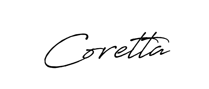 Make a beautiful signature design for name Coretta. With this signature (Antro_Vectra_Bolder) style, you can create a handwritten signature for free. Coretta signature style 7 images and pictures png