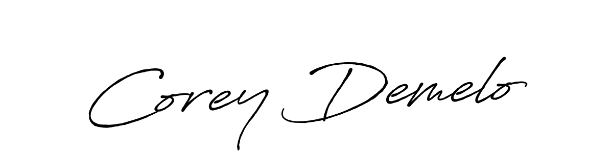 How to make Corey Demelo name signature. Use Antro_Vectra_Bolder style for creating short signs online. This is the latest handwritten sign. Corey Demelo signature style 7 images and pictures png
