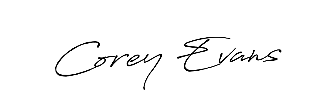 Corey Evans stylish signature style. Best Handwritten Sign (Antro_Vectra_Bolder) for my name. Handwritten Signature Collection Ideas for my name Corey Evans. Corey Evans signature style 7 images and pictures png