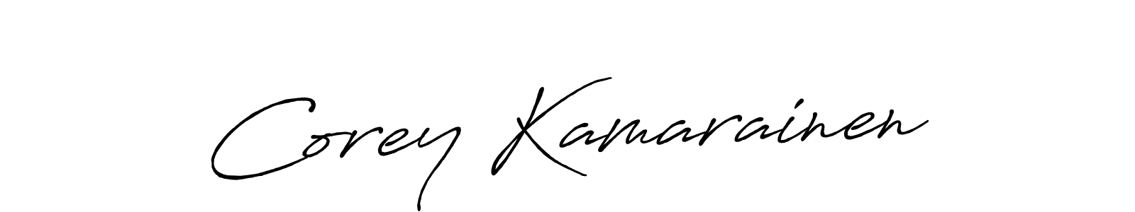 You should practise on your own different ways (Antro_Vectra_Bolder) to write your name (Corey Kamarainen) in signature. don't let someone else do it for you. Corey Kamarainen signature style 7 images and pictures png