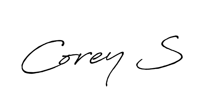 How to make Corey S name signature. Use Antro_Vectra_Bolder style for creating short signs online. This is the latest handwritten sign. Corey S signature style 7 images and pictures png