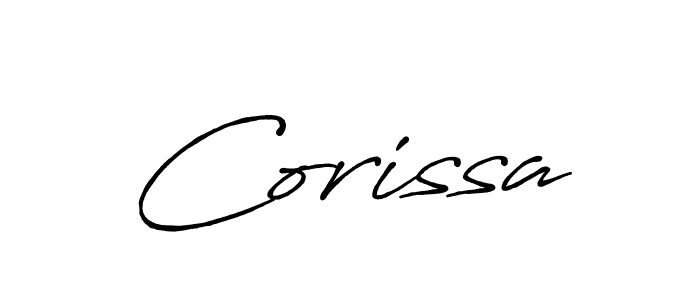 Create a beautiful signature design for name Corissa. With this signature (Antro_Vectra_Bolder) fonts, you can make a handwritten signature for free. Corissa signature style 7 images and pictures png