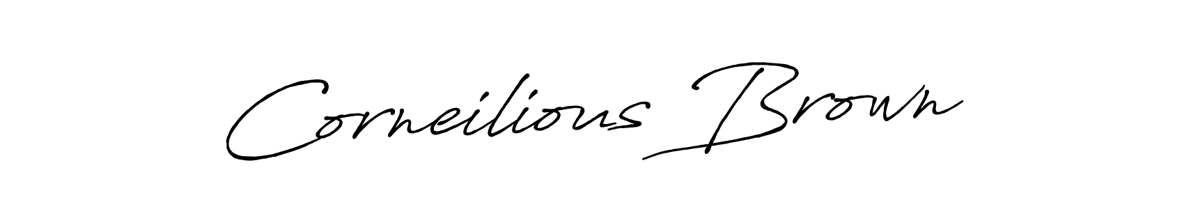 How to make Corneilious Brown name signature. Use Antro_Vectra_Bolder style for creating short signs online. This is the latest handwritten sign. Corneilious Brown signature style 7 images and pictures png