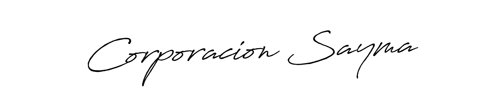Once you've used our free online signature maker to create your best signature Antro_Vectra_Bolder style, it's time to enjoy all of the benefits that Corporacion Sayma name signing documents. Corporacion Sayma signature style 7 images and pictures png