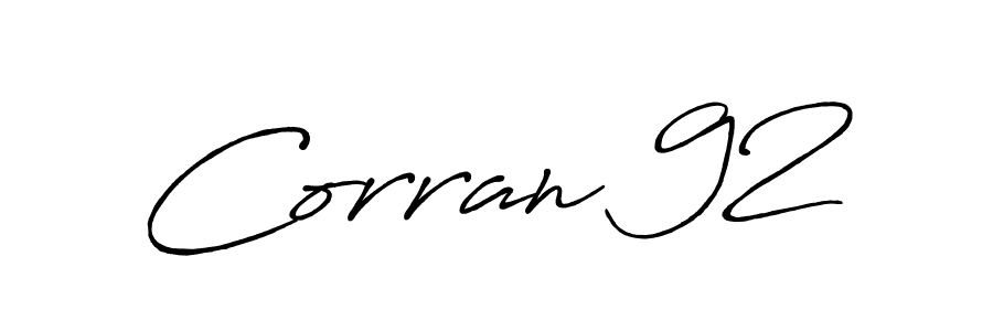 Make a beautiful signature design for name Corran 92. With this signature (Antro_Vectra_Bolder) style, you can create a handwritten signature for free. Corran 92 signature style 7 images and pictures png