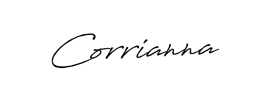 Use a signature maker to create a handwritten signature online. With this signature software, you can design (Antro_Vectra_Bolder) your own signature for name Corrianna. Corrianna signature style 7 images and pictures png