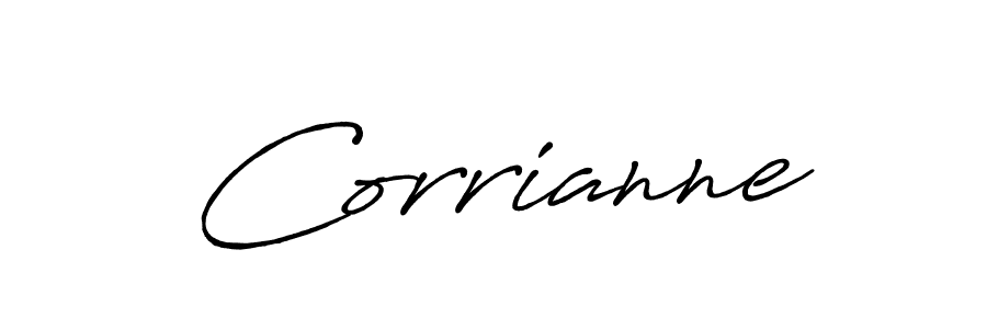 How to make Corrianne name signature. Use Antro_Vectra_Bolder style for creating short signs online. This is the latest handwritten sign. Corrianne signature style 7 images and pictures png