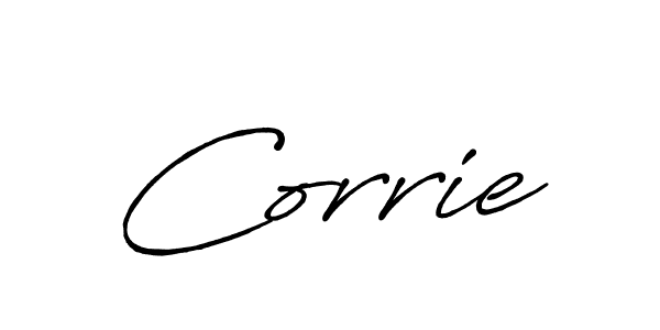 Corrie stylish signature style. Best Handwritten Sign (Antro_Vectra_Bolder) for my name. Handwritten Signature Collection Ideas for my name Corrie. Corrie signature style 7 images and pictures png