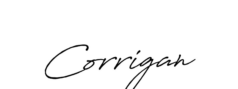 How to make Corrigan name signature. Use Antro_Vectra_Bolder style for creating short signs online. This is the latest handwritten sign. Corrigan signature style 7 images and pictures png