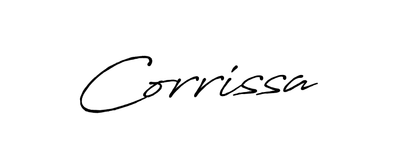 How to make Corrissa signature? Antro_Vectra_Bolder is a professional autograph style. Create handwritten signature for Corrissa name. Corrissa signature style 7 images and pictures png