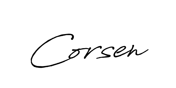 Make a beautiful signature design for name Corsen. With this signature (Antro_Vectra_Bolder) style, you can create a handwritten signature for free. Corsen signature style 7 images and pictures png