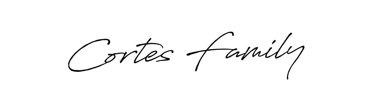 How to make Cortes Family name signature. Use Antro_Vectra_Bolder style for creating short signs online. This is the latest handwritten sign. Cortes Family signature style 7 images and pictures png