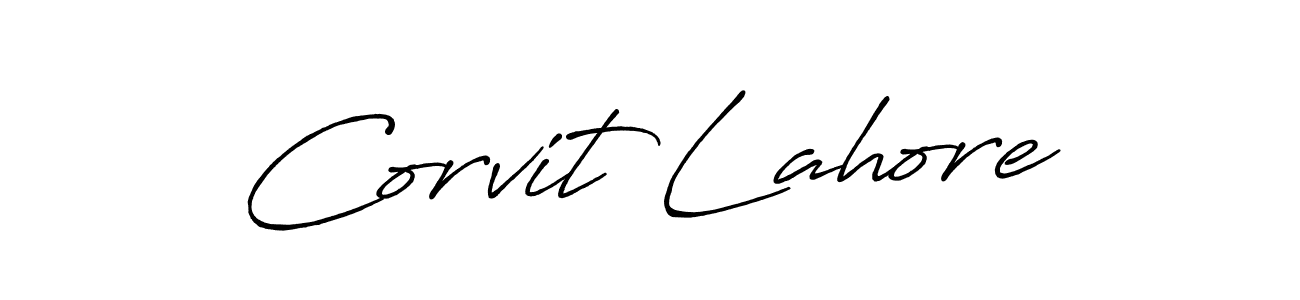 Also we have Corvit Lahore name is the best signature style. Create professional handwritten signature collection using Antro_Vectra_Bolder autograph style. Corvit Lahore signature style 7 images and pictures png