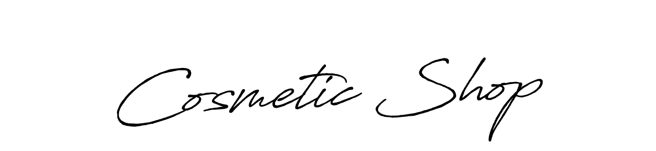 Use a signature maker to create a handwritten signature online. With this signature software, you can design (Antro_Vectra_Bolder) your own signature for name Cosmetic Shop. Cosmetic Shop signature style 7 images and pictures png