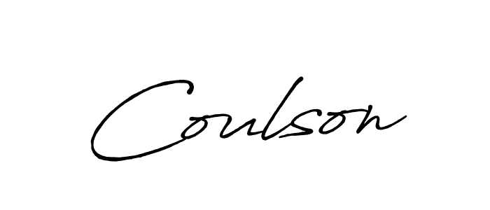 Create a beautiful signature design for name Coulson. With this signature (Antro_Vectra_Bolder) fonts, you can make a handwritten signature for free. Coulson signature style 7 images and pictures png