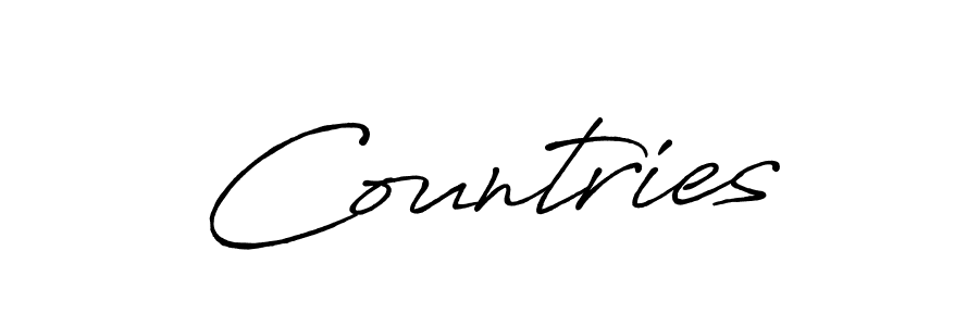 Use a signature maker to create a handwritten signature online. With this signature software, you can design (Antro_Vectra_Bolder) your own signature for name Countries. Countries signature style 7 images and pictures png