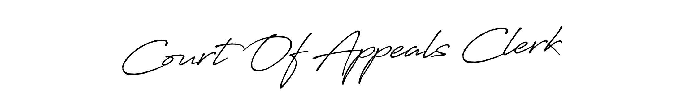 How to make Court Of Appeals Clerk signature? Antro_Vectra_Bolder is a professional autograph style. Create handwritten signature for Court Of Appeals Clerk name. Court Of Appeals Clerk signature style 7 images and pictures png