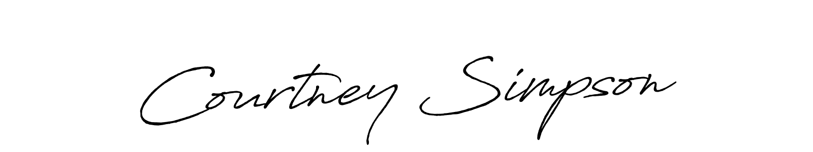 How to make Courtney Simpson name signature. Use Antro_Vectra_Bolder style for creating short signs online. This is the latest handwritten sign. Courtney Simpson signature style 7 images and pictures png