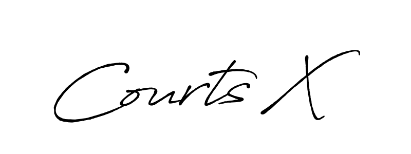 How to make Courts X name signature. Use Antro_Vectra_Bolder style for creating short signs online. This is the latest handwritten sign. Courts X signature style 7 images and pictures png