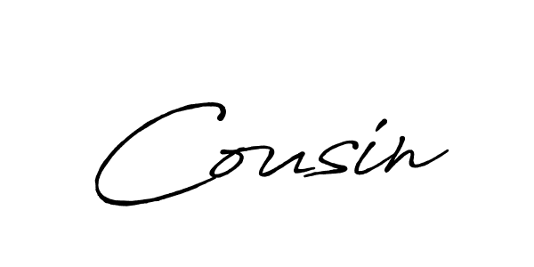 Cousin stylish signature style. Best Handwritten Sign (Antro_Vectra_Bolder) for my name. Handwritten Signature Collection Ideas for my name Cousin. Cousin signature style 7 images and pictures png