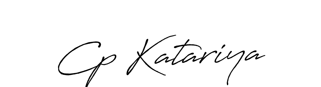 Also we have Cp Katariya name is the best signature style. Create professional handwritten signature collection using Antro_Vectra_Bolder autograph style. Cp Katariya signature style 7 images and pictures png