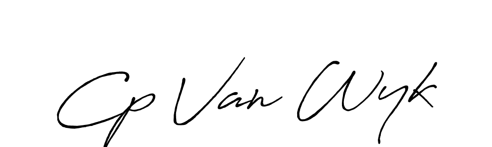 How to make Cp Van Wyk signature? Antro_Vectra_Bolder is a professional autograph style. Create handwritten signature for Cp Van Wyk name. Cp Van Wyk signature style 7 images and pictures png