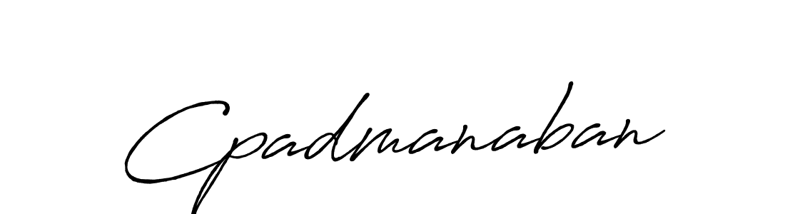 How to make Cpadmanaban name signature. Use Antro_Vectra_Bolder style for creating short signs online. This is the latest handwritten sign. Cpadmanaban signature style 7 images and pictures png