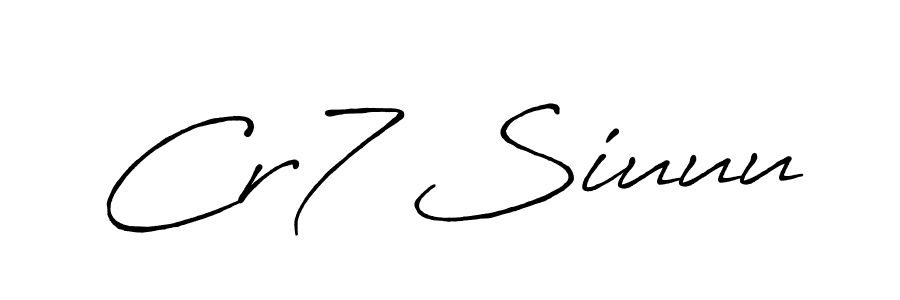 Use a signature maker to create a handwritten signature online. With this signature software, you can design (Antro_Vectra_Bolder) your own signature for name Cr7 Siuuu. Cr7 Siuuu signature style 7 images and pictures png