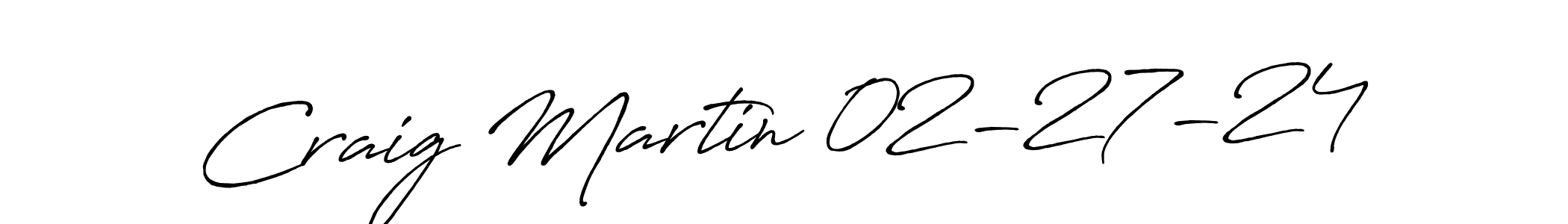 Create a beautiful signature design for name Craig Martin 02-27-24. With this signature (Antro_Vectra_Bolder) fonts, you can make a handwritten signature for free. Craig Martin 02-27-24 signature style 7 images and pictures png