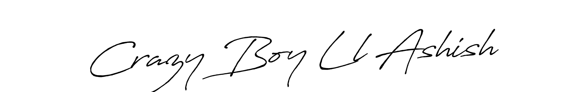 How to make Crazy Boy Ll Ashish name signature. Use Antro_Vectra_Bolder style for creating short signs online. This is the latest handwritten sign. Crazy Boy Ll Ashish signature style 7 images and pictures png