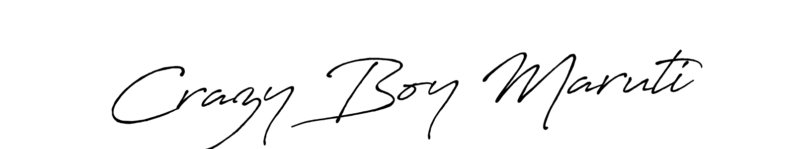 How to make Crazy Boy Maruti name signature. Use Antro_Vectra_Bolder style for creating short signs online. This is the latest handwritten sign. Crazy Boy Maruti signature style 7 images and pictures png