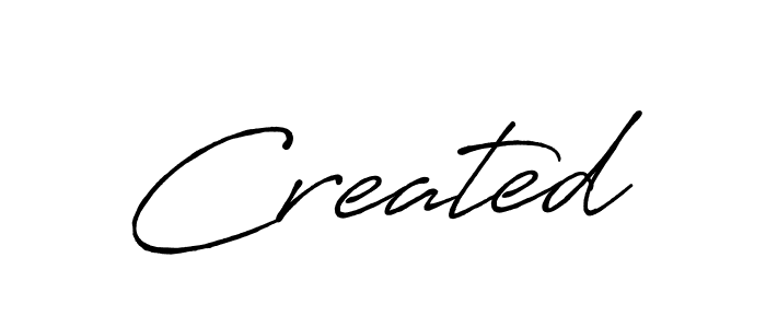 Make a beautiful signature design for name Created. With this signature (Antro_Vectra_Bolder) style, you can create a handwritten signature for free. Created signature style 7 images and pictures png