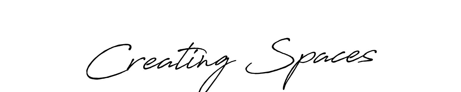 Make a beautiful signature design for name Creating Spaces. With this signature (Antro_Vectra_Bolder) style, you can create a handwritten signature for free. Creating Spaces signature style 7 images and pictures png