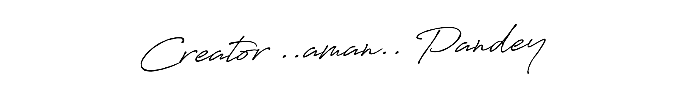 The best way (Antro_Vectra_Bolder) to make a short signature is to pick only two or three words in your name. The name Creator ..aman.. Pandey include a total of six letters. For converting this name. Creator ..aman.. Pandey signature style 7 images and pictures png
