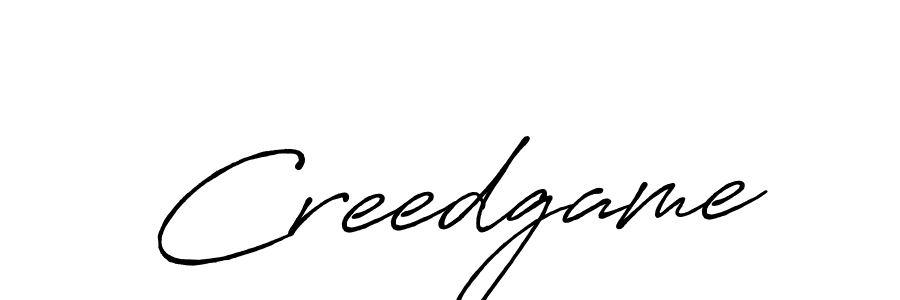 if you are searching for the best signature style for your name Creedgame. so please give up your signature search. here we have designed multiple signature styles  using Antro_Vectra_Bolder. Creedgame signature style 7 images and pictures png