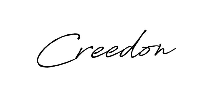 Creedon stylish signature style. Best Handwritten Sign (Antro_Vectra_Bolder) for my name. Handwritten Signature Collection Ideas for my name Creedon. Creedon signature style 7 images and pictures png