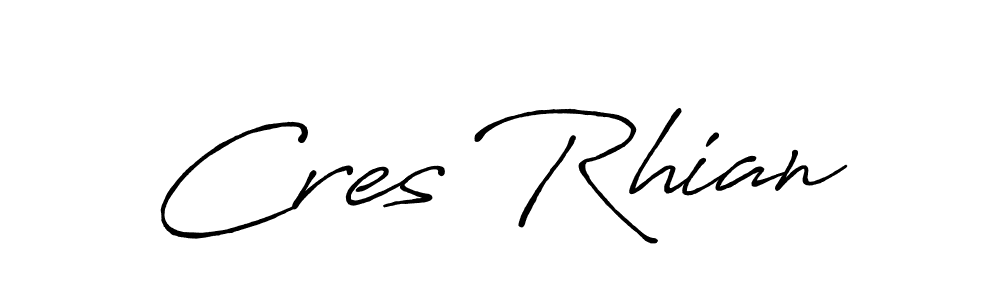 The best way (Antro_Vectra_Bolder) to make a short signature is to pick only two or three words in your name. The name Cres Rhian include a total of six letters. For converting this name. Cres Rhian signature style 7 images and pictures png