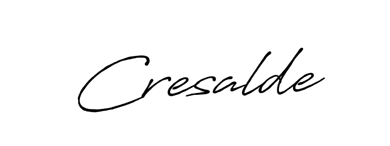Design your own signature with our free online signature maker. With this signature software, you can create a handwritten (Antro_Vectra_Bolder) signature for name Cresalde. Cresalde signature style 7 images and pictures png