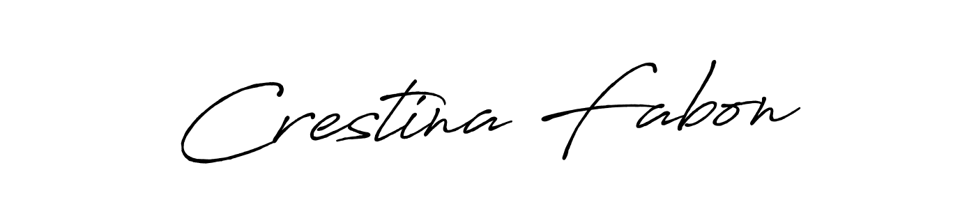 Create a beautiful signature design for name Crestina Fabon. With this signature (Antro_Vectra_Bolder) fonts, you can make a handwritten signature for free. Crestina Fabon signature style 7 images and pictures png